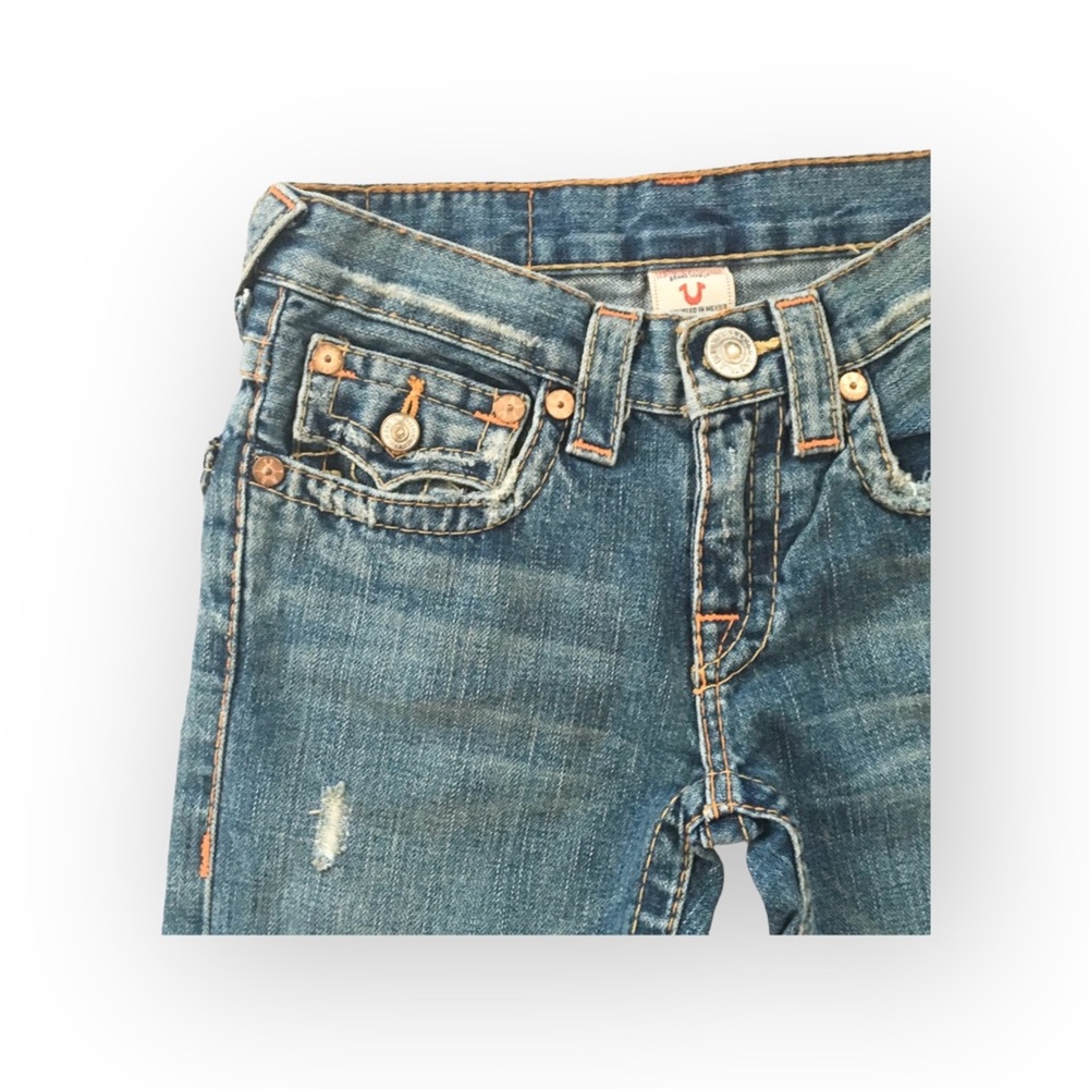 VHTF: new True Religion ʊ Joey Flower Patchwork Crop Denim Jeans ʊ Girls Size 12 - Picture 6 of 16